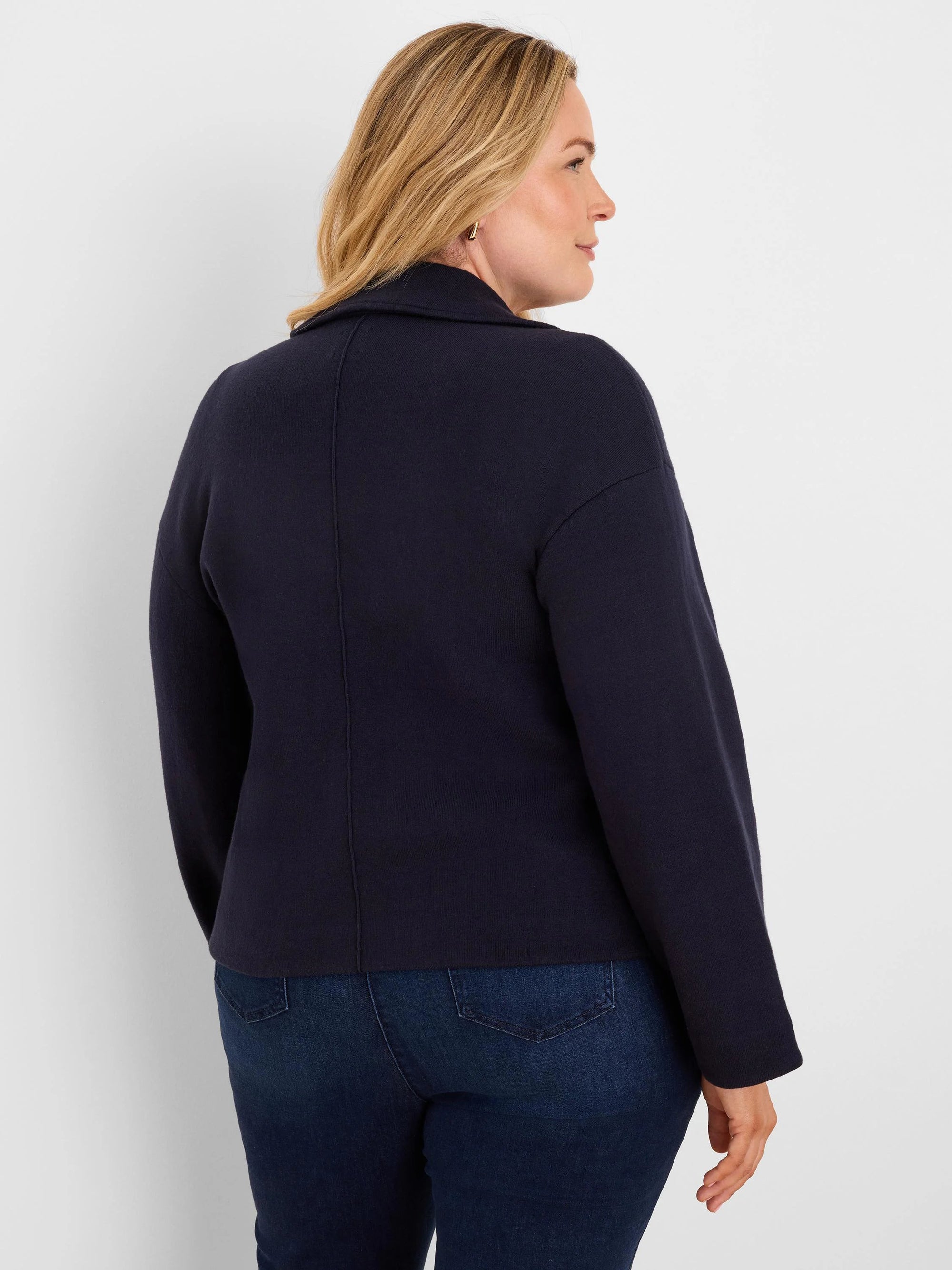Cool Nights Knit Jacket - Dark Indigo