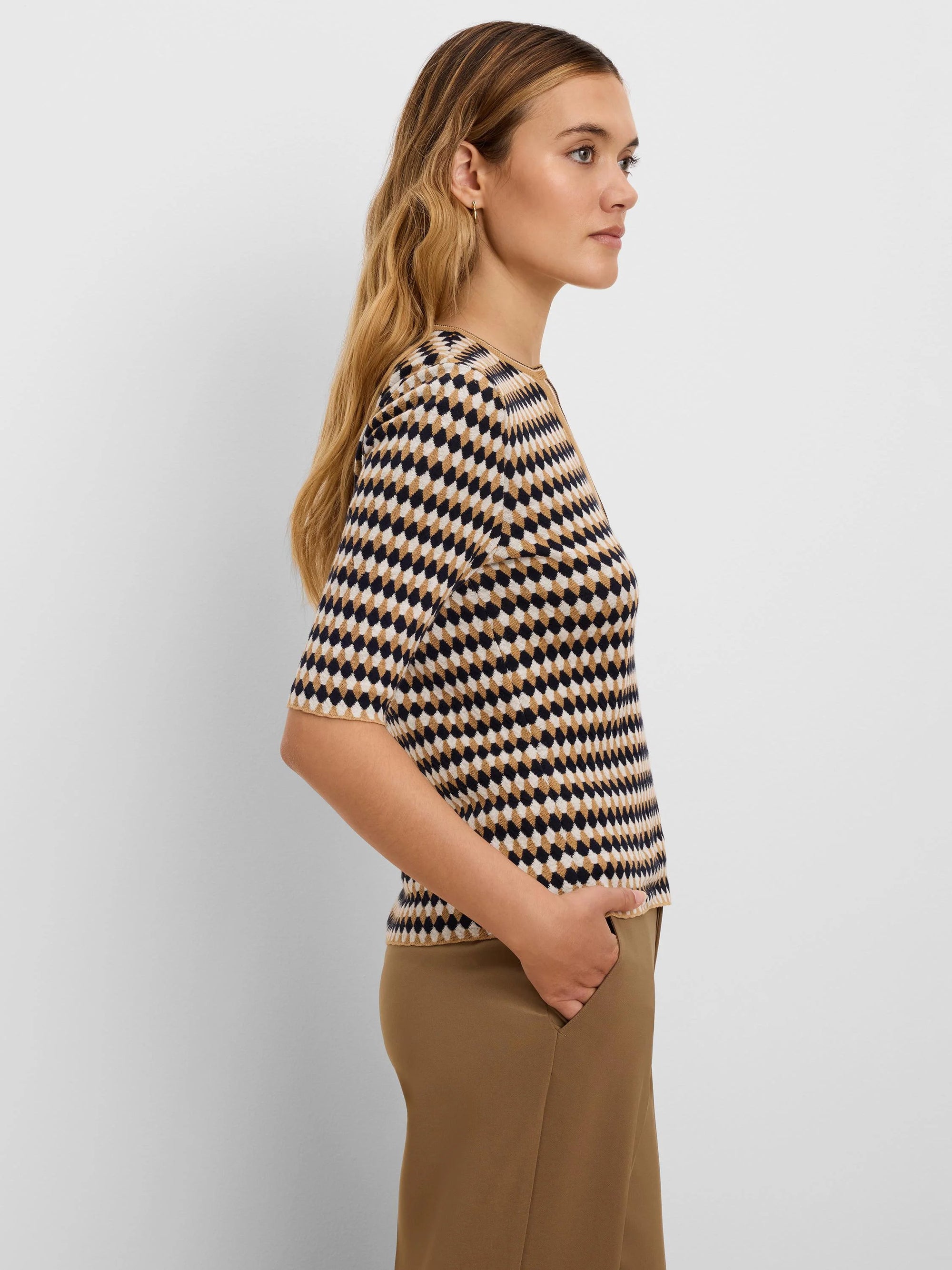 Angled Jacquard Sweater - Neutral Multi