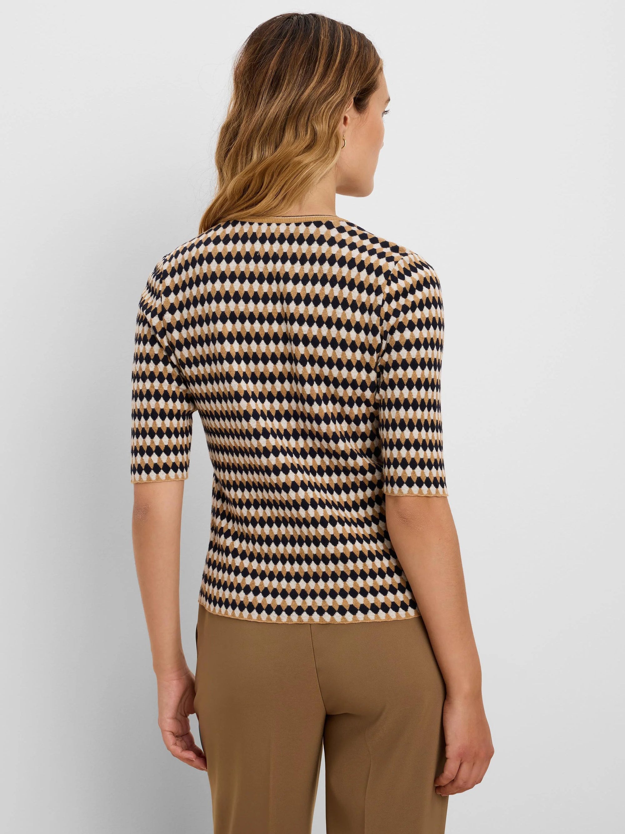 Angled Jacquard Sweater - Neutral Multi