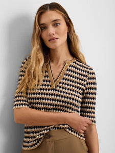 Angled Jacquard Sweater - Neutral Multi