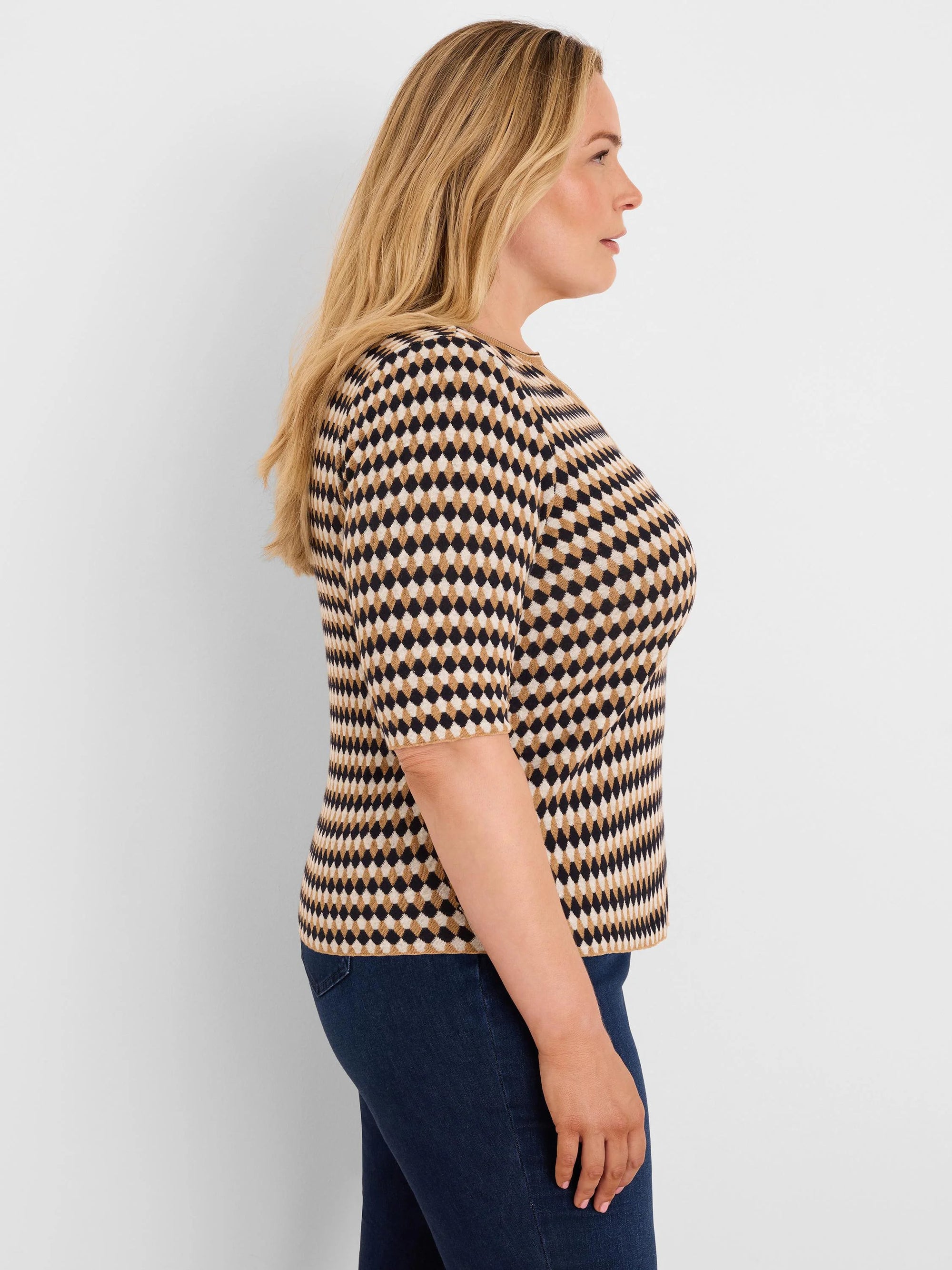 Angled Jacquard Sweater - Neutral Multi
