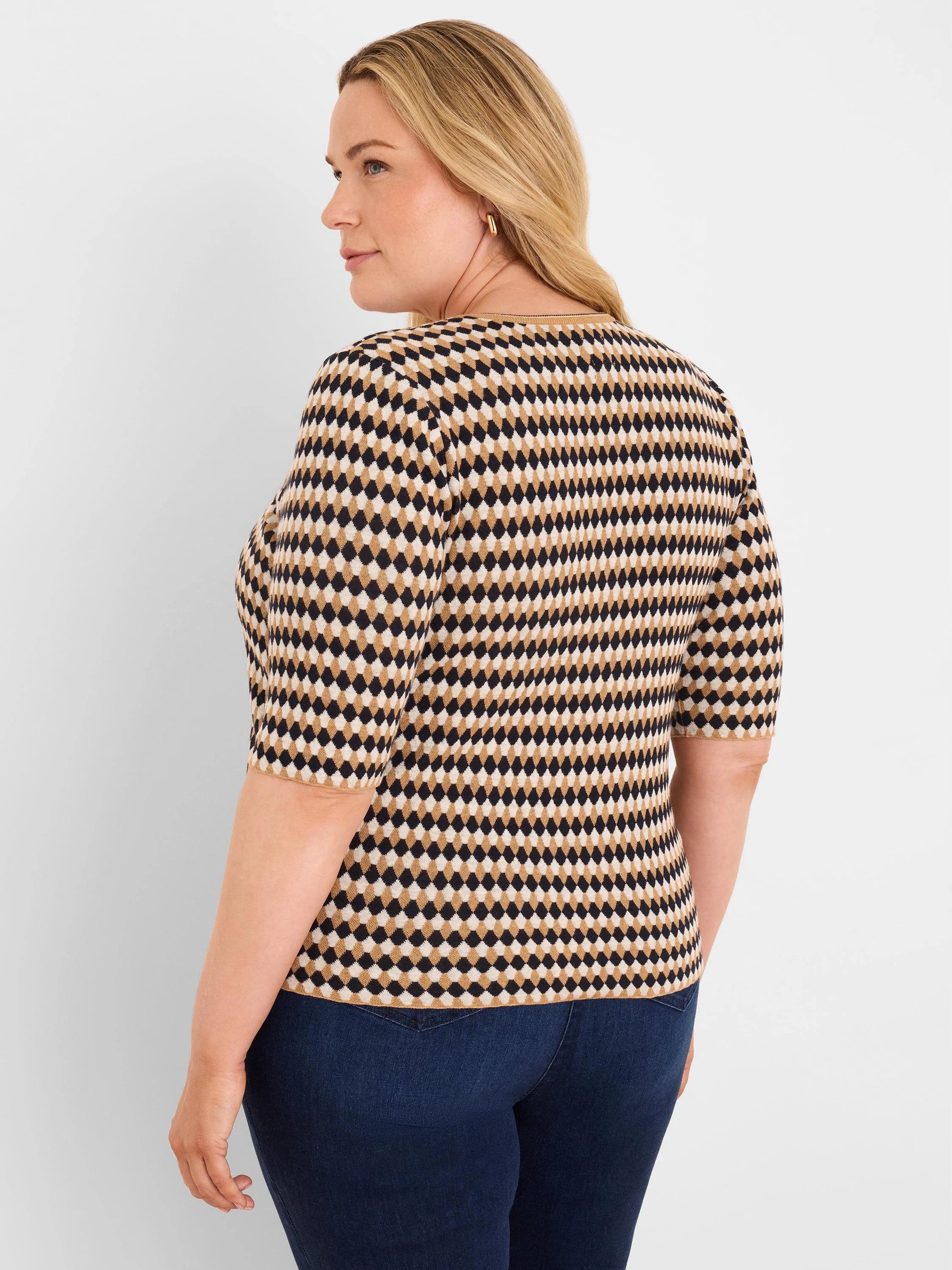 Angled Jacquard Sweater - Neutral Multi