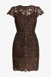 Vanna Dress - Chocolate Brown/Black