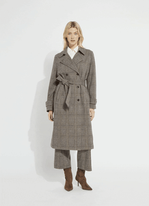 Marla Brushed Ponte Belted Trench Coat - Cambridge Boheme