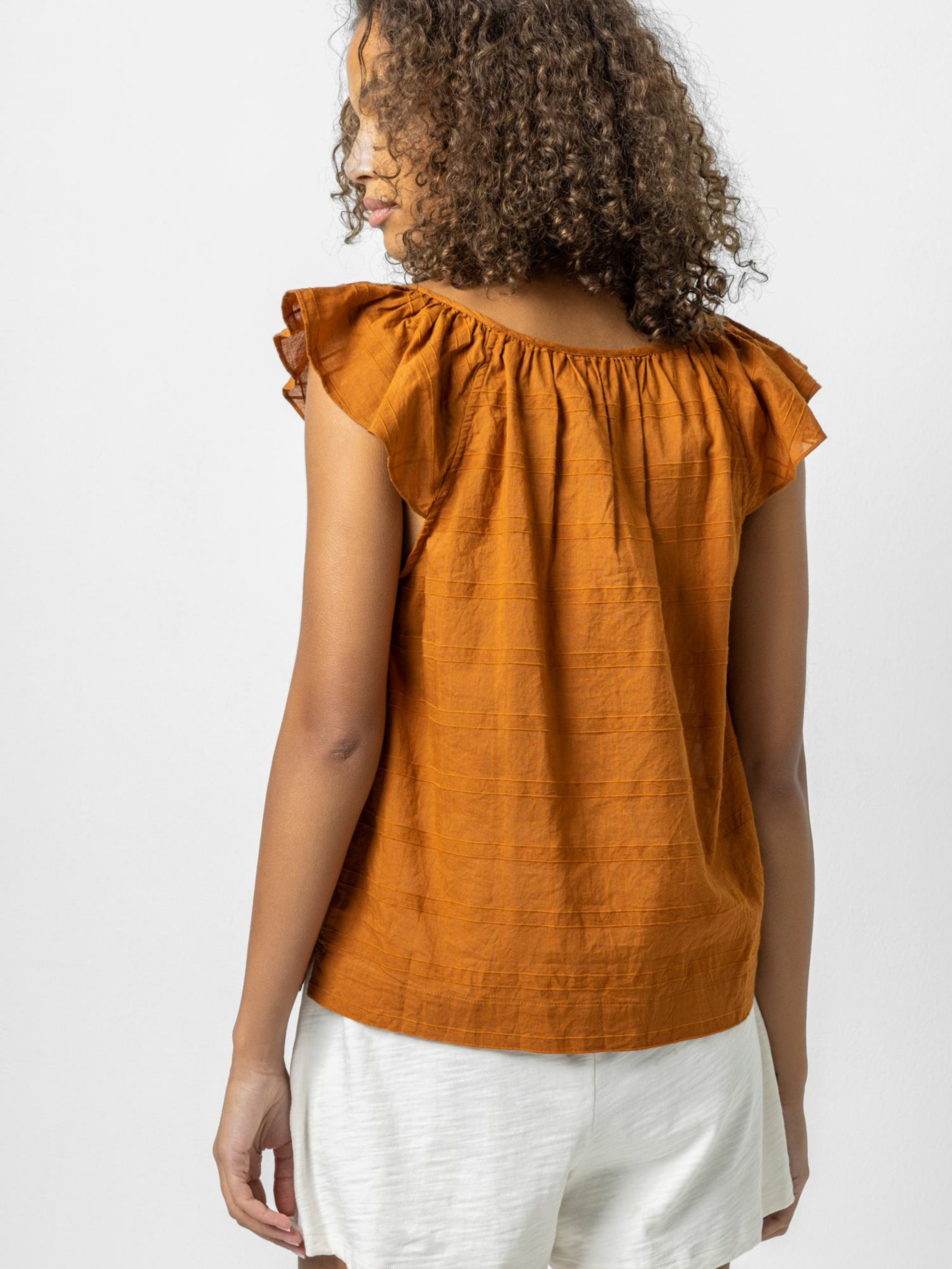 Lilla P - Ruffle Sleeve Top with Shirring