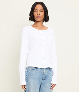 Mackenzie Pointelle Cardigan - White
