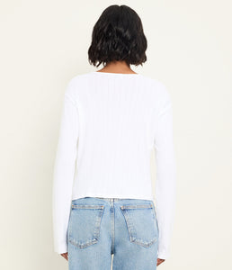 Mackenzie Pointelle Cardigan - White