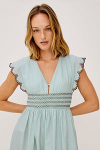 Roxanne Dress - Ocean Palms Embroidery