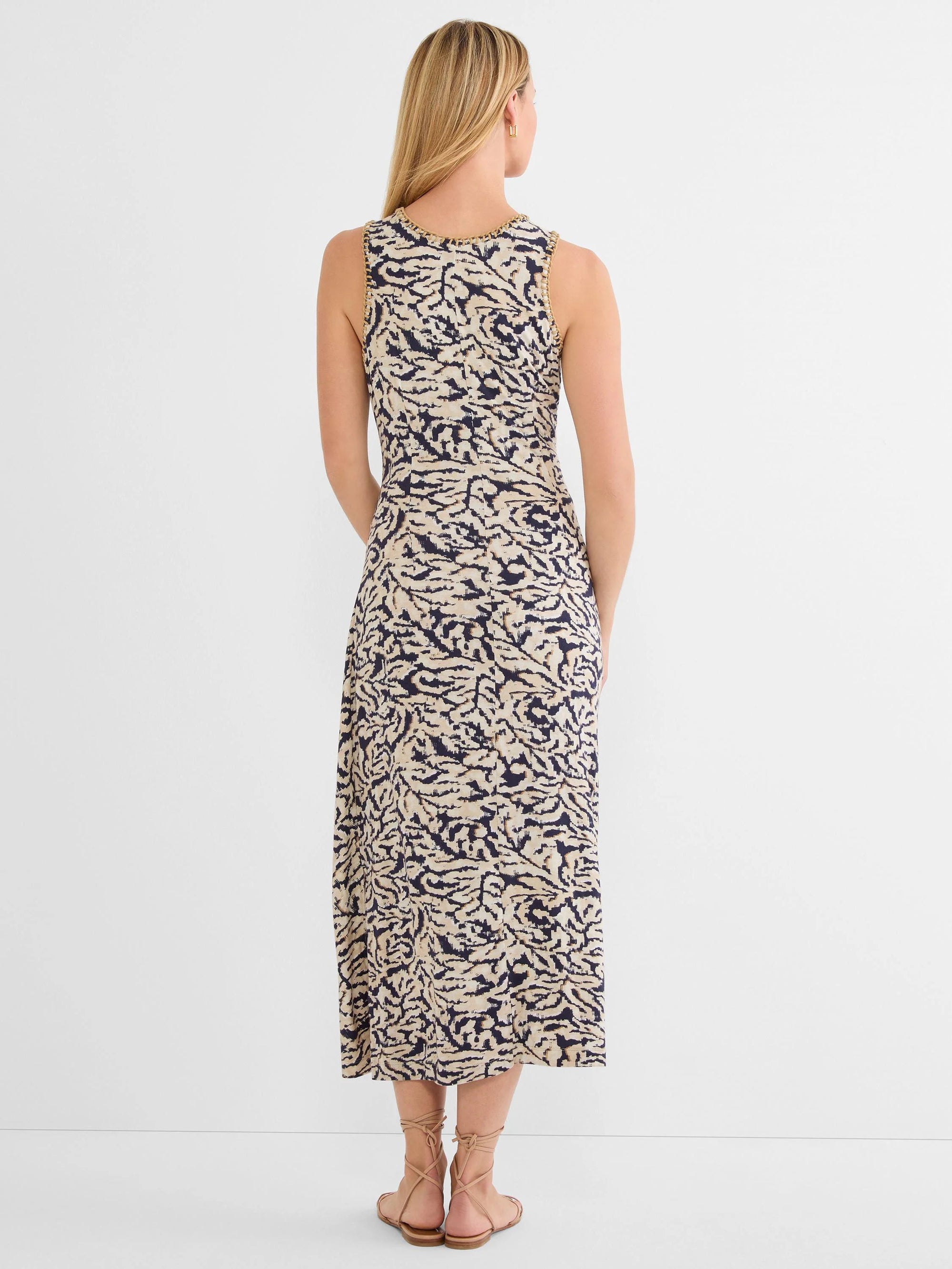 Contrast Swirl Heather Dress - Neutral Multi
