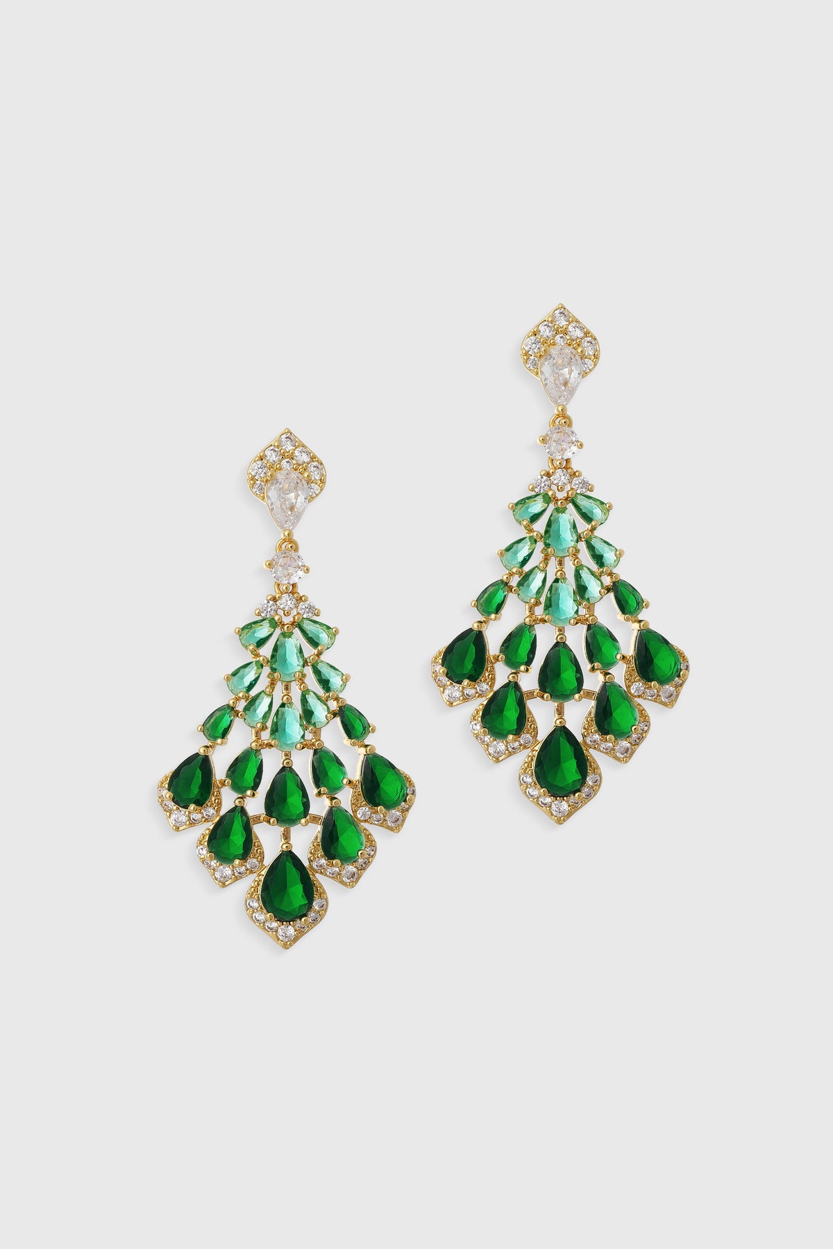 Vintage Teardrop Earring - Dark Green