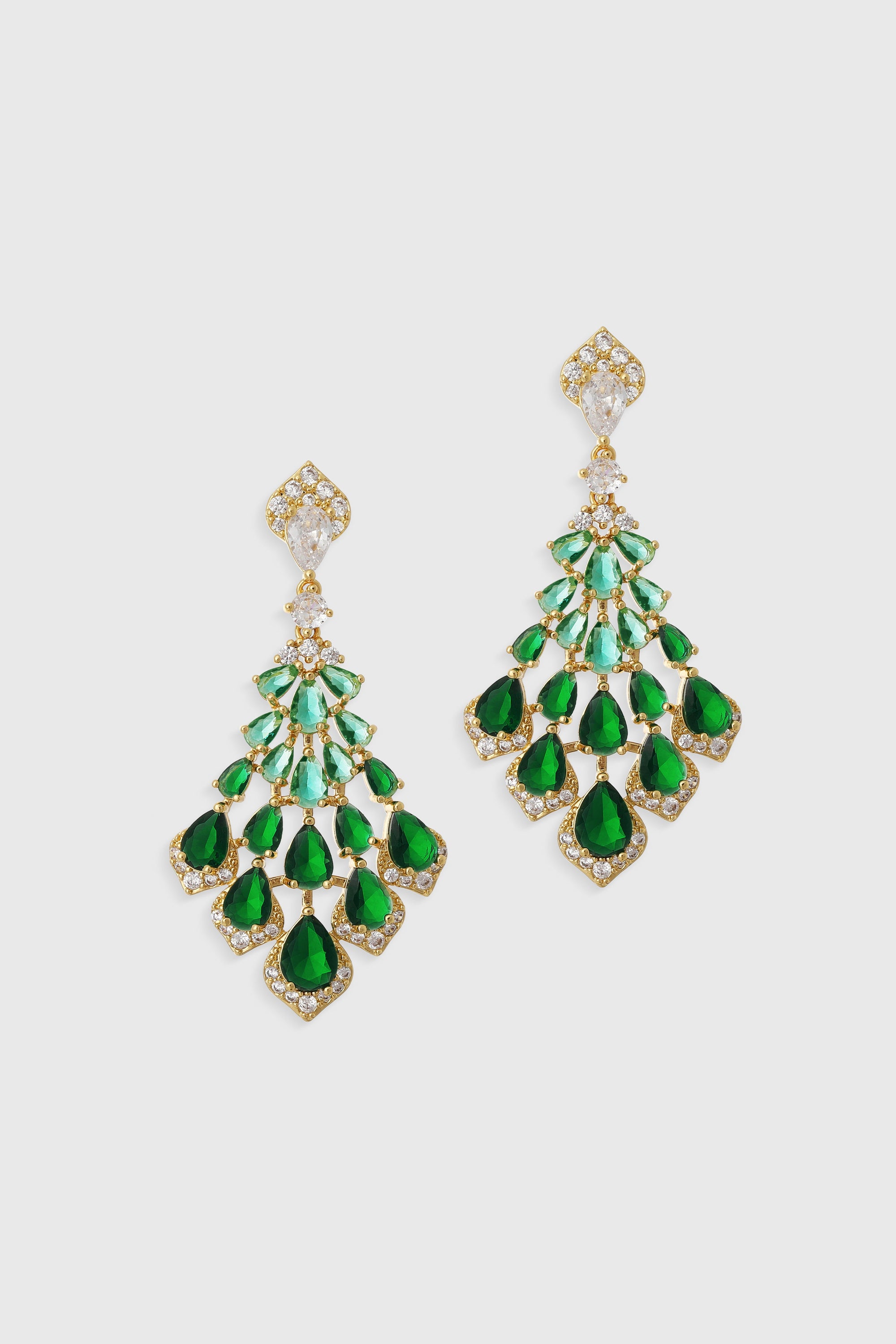 Vintage Teardrop Earring - Dark Green