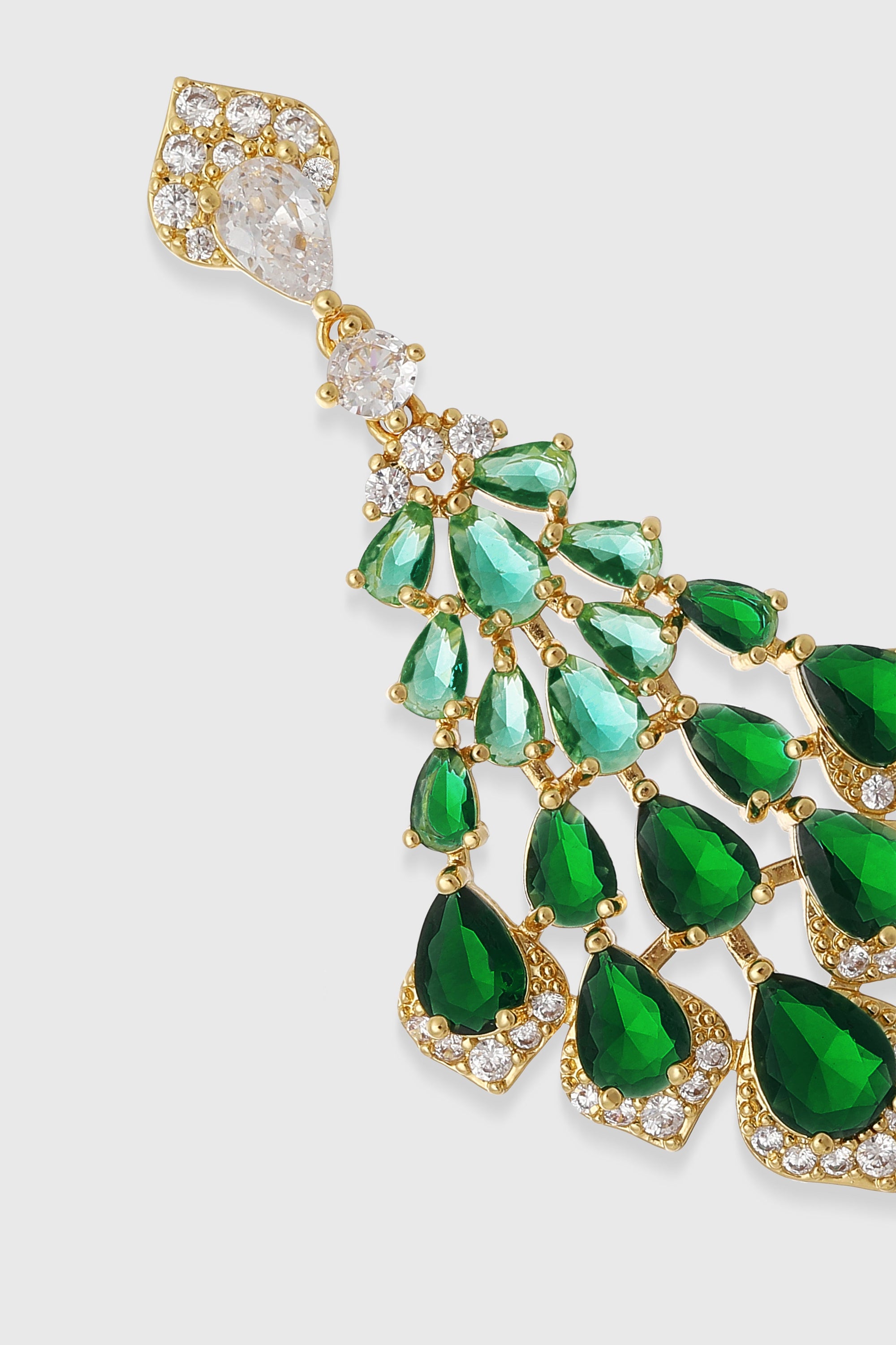 Vintage Teardrop Earring - Dark Green