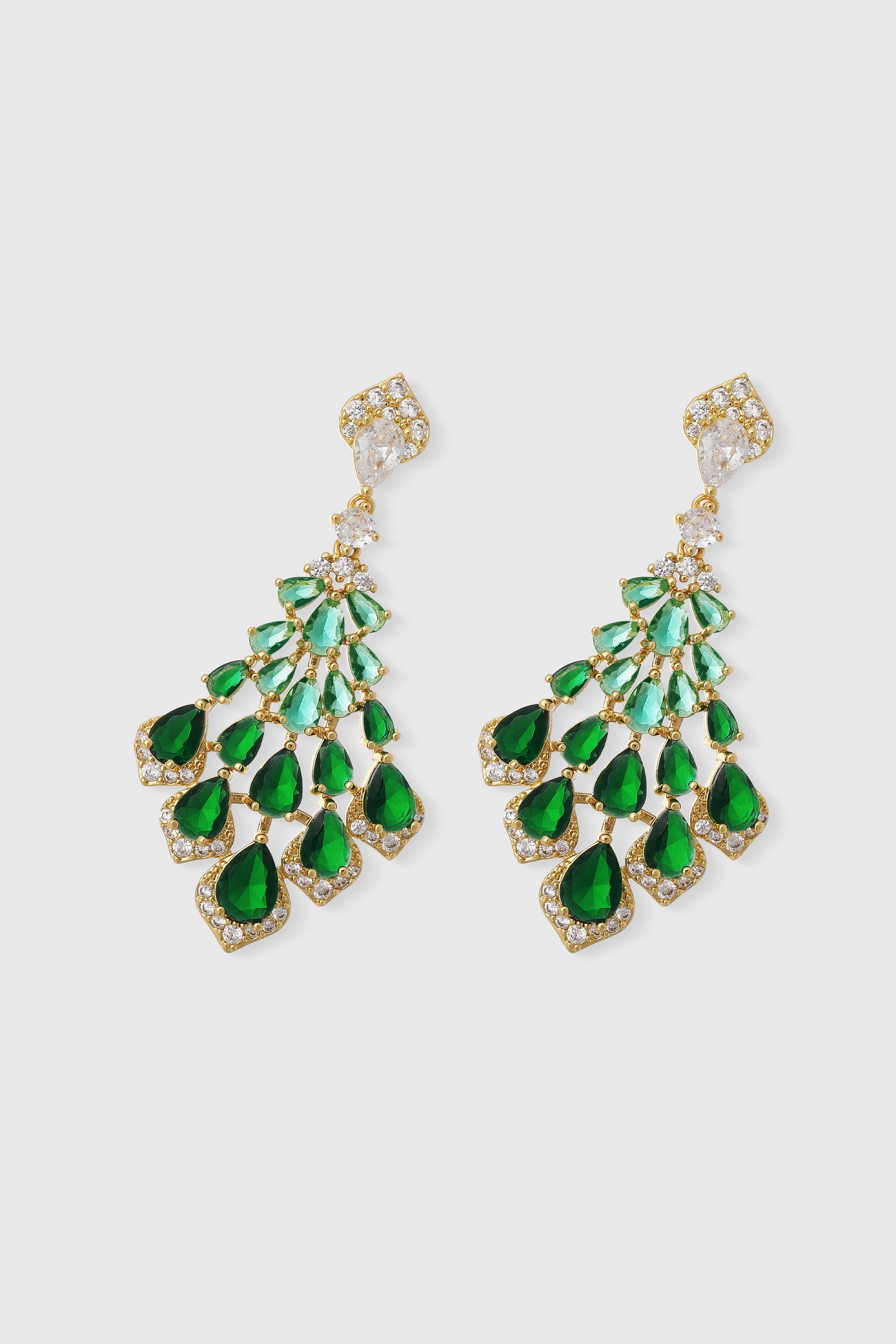 Vintage Teardrop Earring - Dark Green