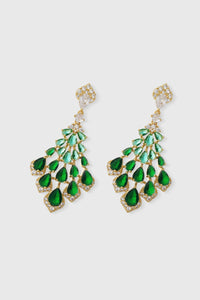 Vintage Teardrop Earring - Dark Green