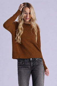 Cashmere 9gg Long Sleeve Shrunken Crew - Foxtail