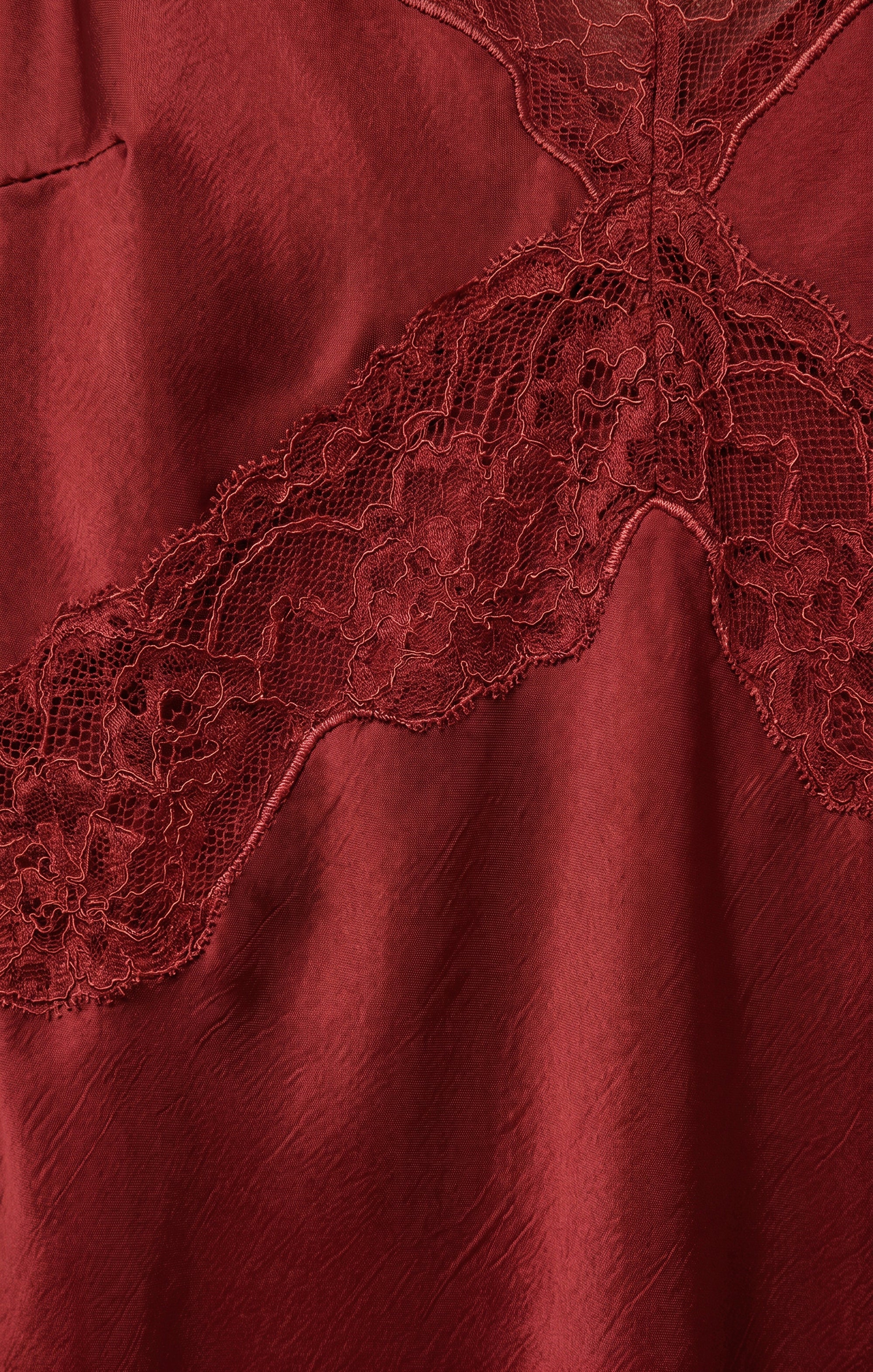 Bruna Lace Inset Midi Dress - Velvet Rouge