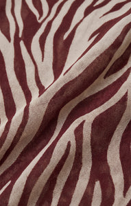 Sevilla Zebra Mesh Midi Dress - Velvet Rouge
