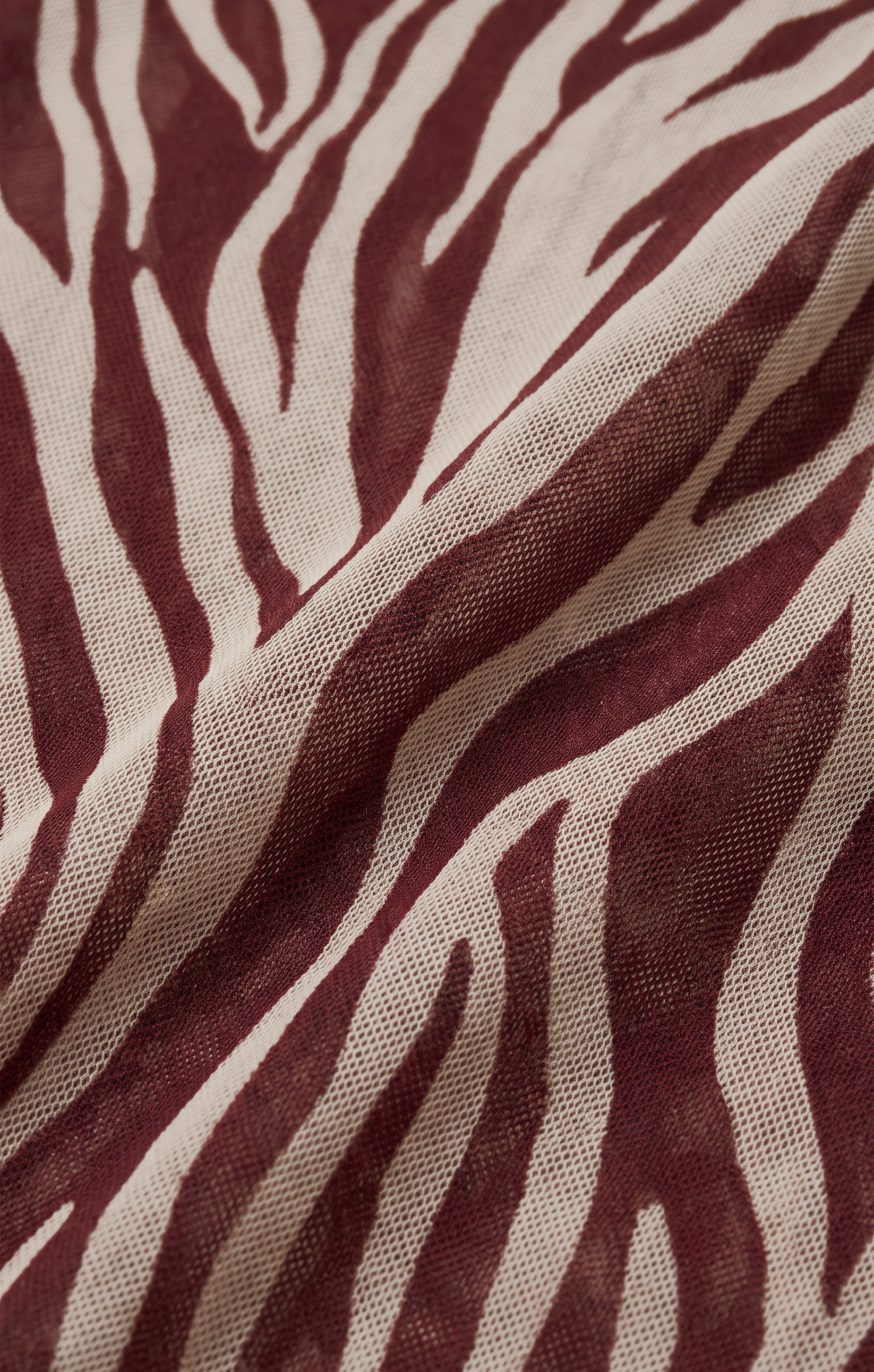 Sevilla Zebra Mesh Midi Dress - Velvet Rouge