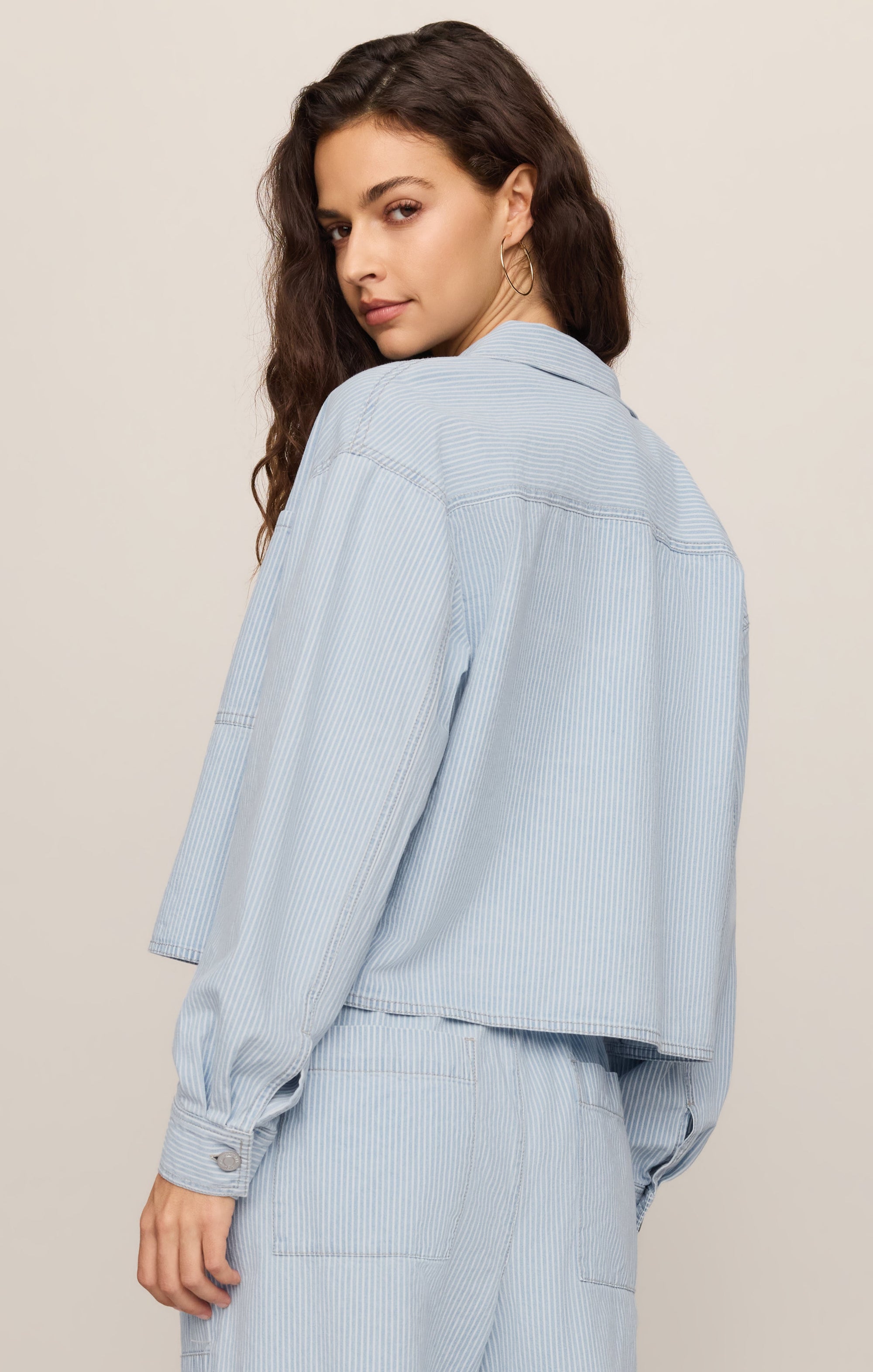 Erin Soft Denim Railroad Jacket - Seaboard Stripe