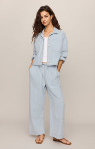Erin Soft Denim Railroad Jacket - Seaboard Stripe