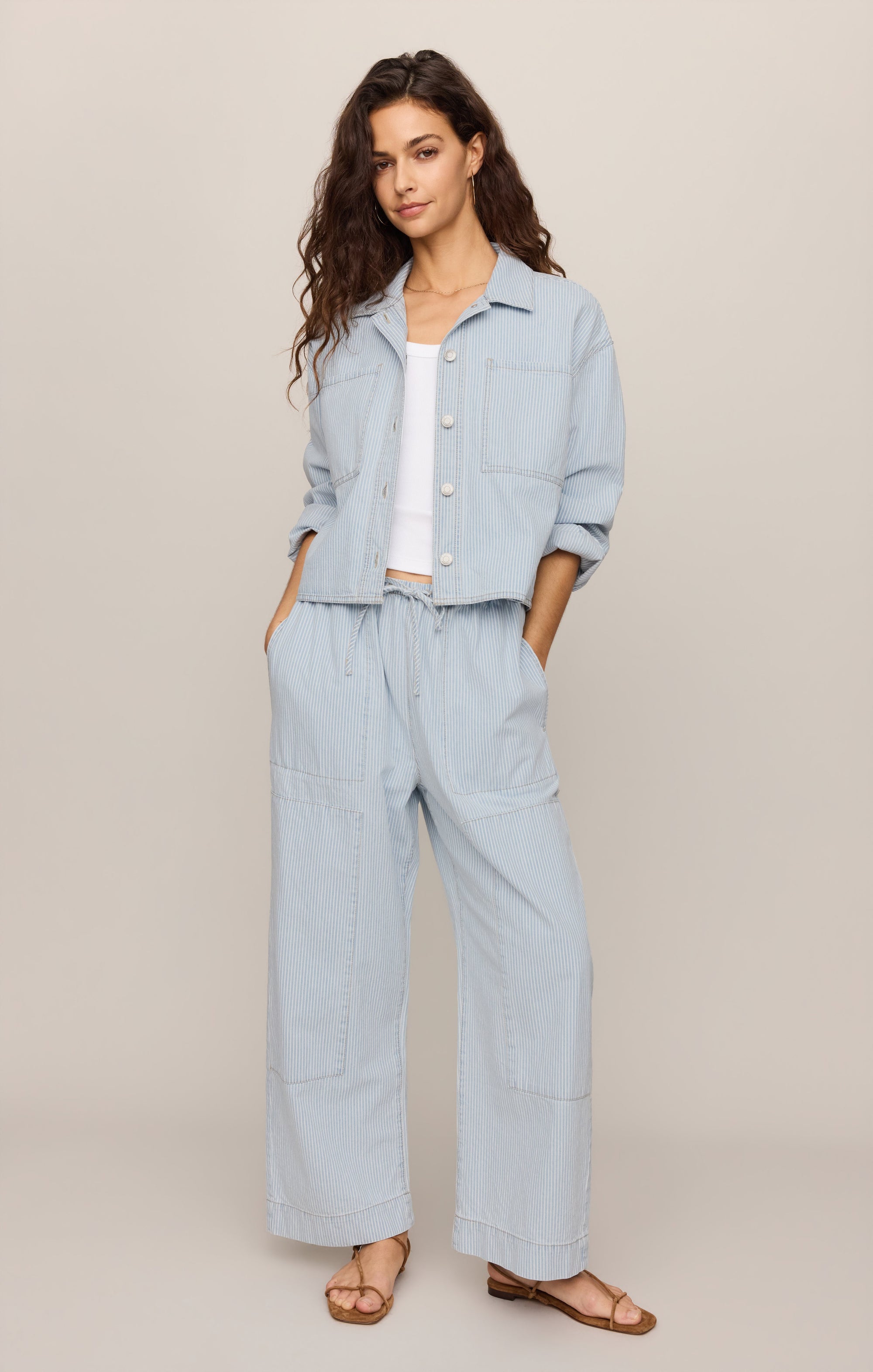 Erin Soft Denim Railroad Jacket - Seaboard Stripe