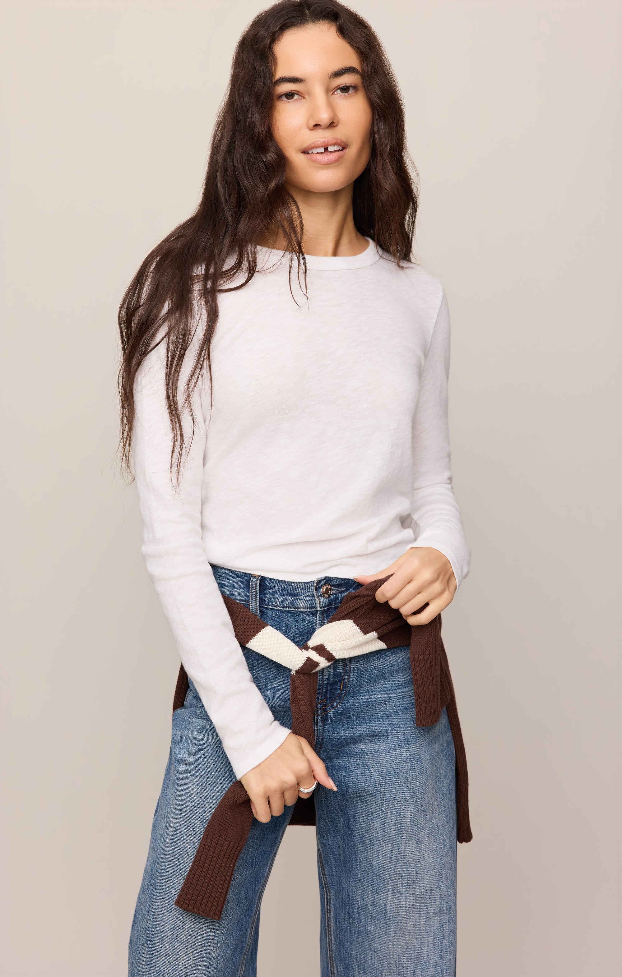 Junie Long Sleeve Tee - White