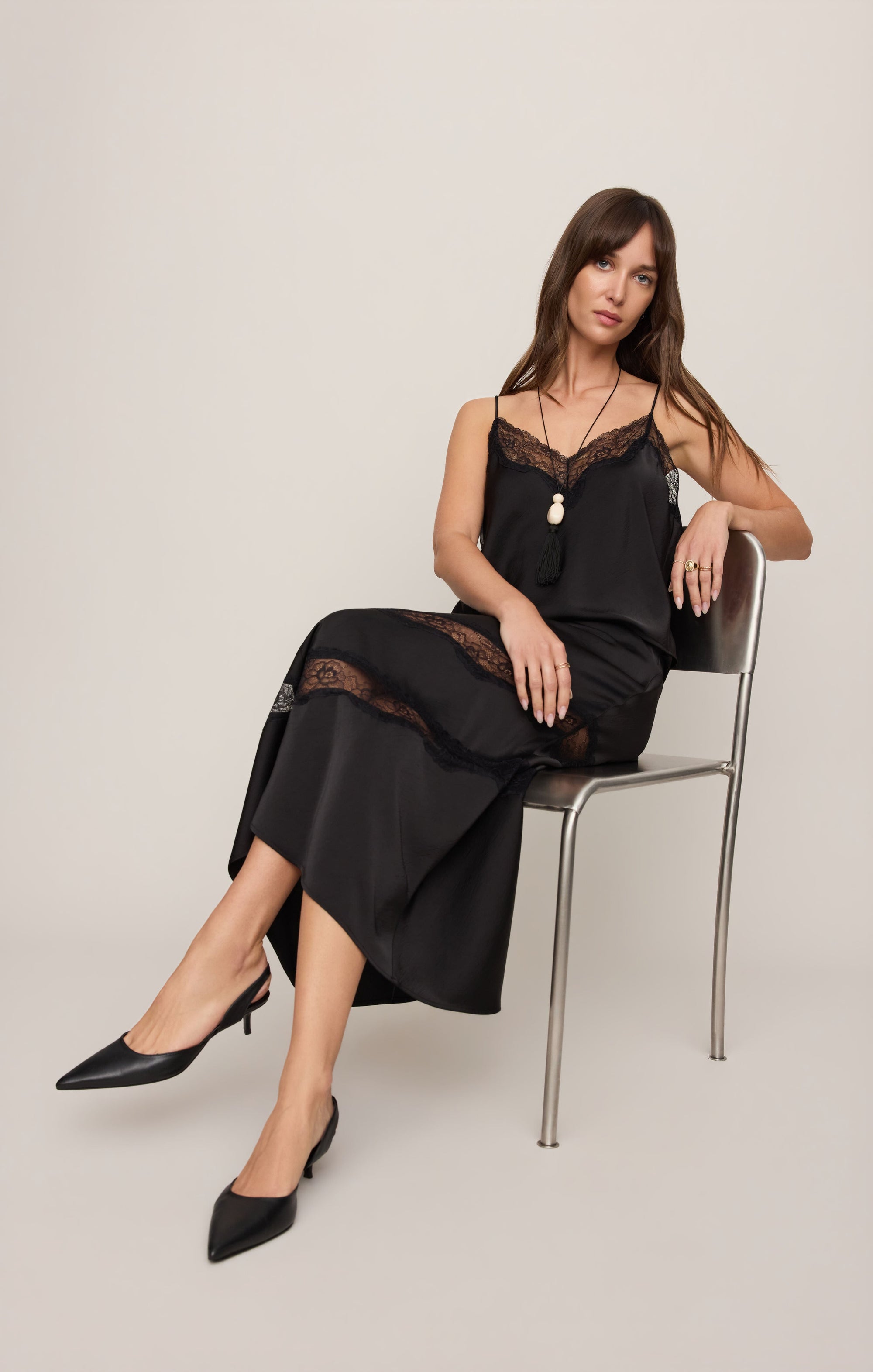 Kori Lace Trim Cami - Black