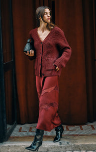 Whitmore Oversized Cardigan - Velvet Rouge