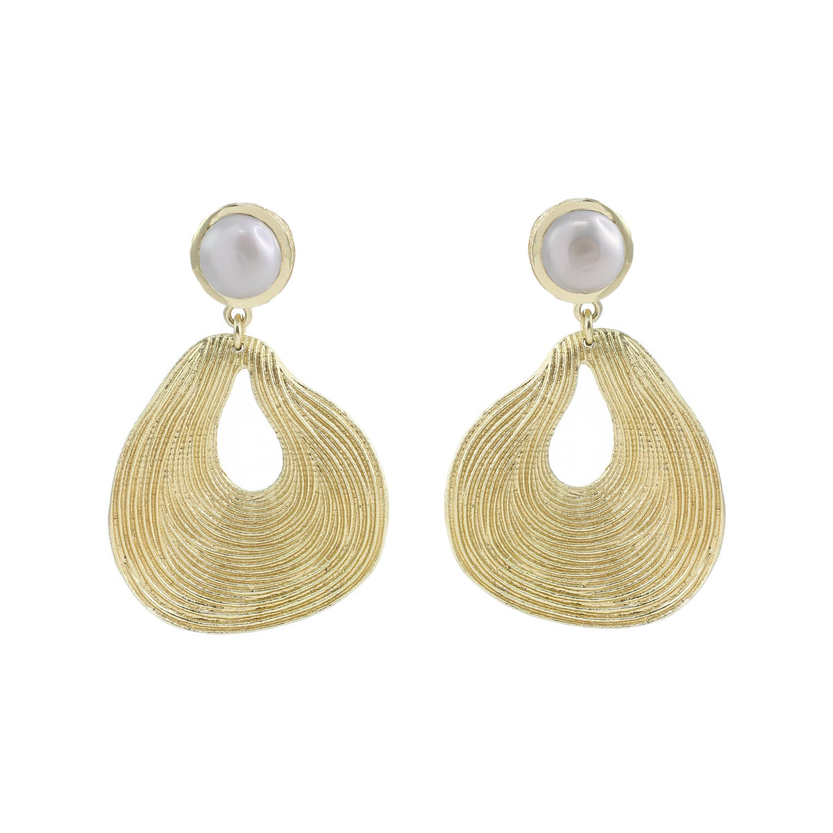 Coleen Statement Earrings - Pearl
