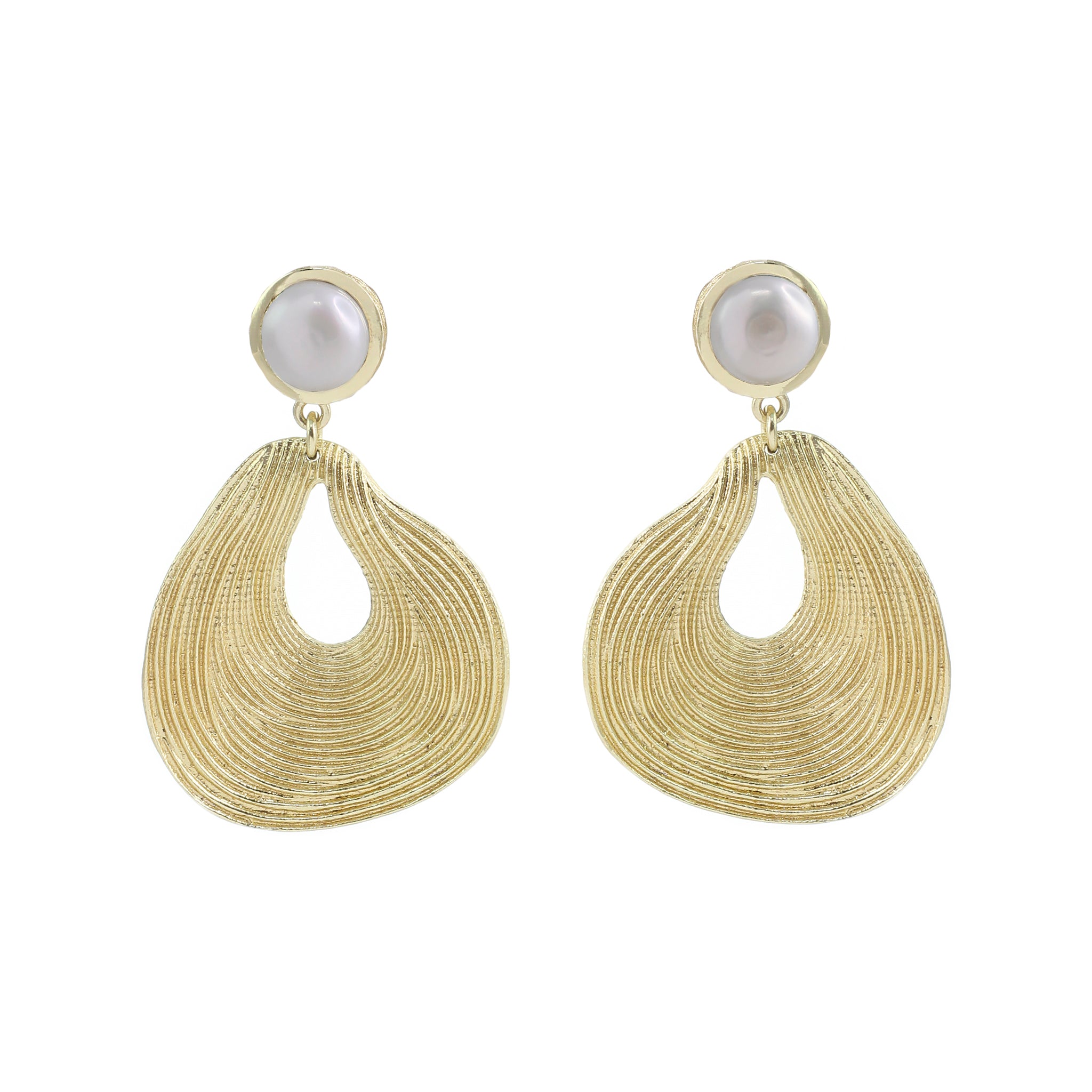 Coleen Statement Earrings - Pearl
