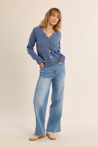 Knitted Cardigan - Blue Denim