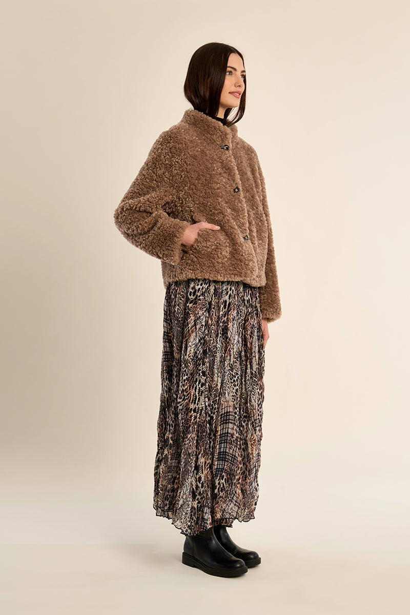Woven Coat - Brown
