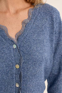 Knitted Cardigan - Blue Denim