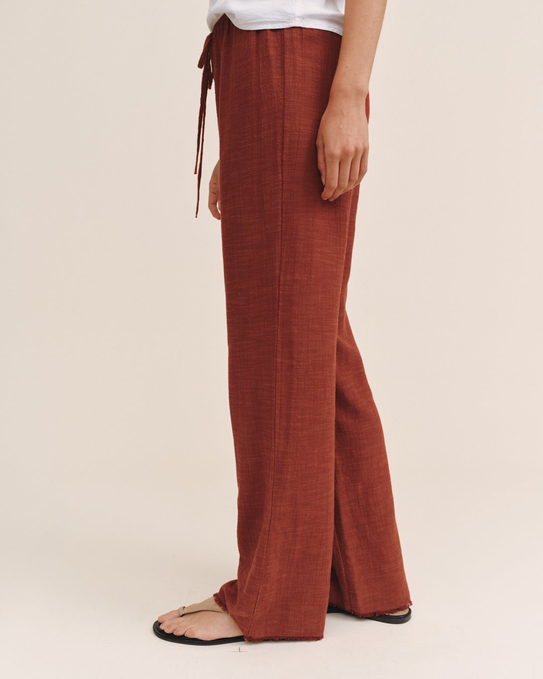 Fray Hem Beach Pant - Red Sand