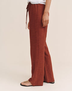 Fray Hem Beach Pant - Red Sand