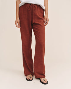 Fray Hem Beach Pant - Red Sand