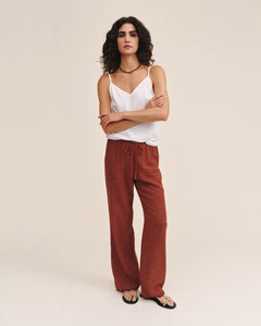 Fray Hem Beach Pant - Red Sand