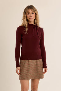 Knitted Sweater - Dark Red
