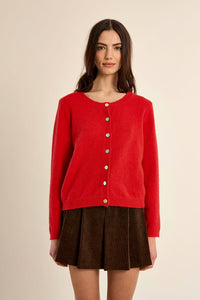 Knitted Cardigan - Red