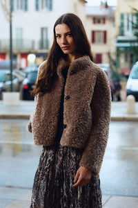 Woven Coat - Brown