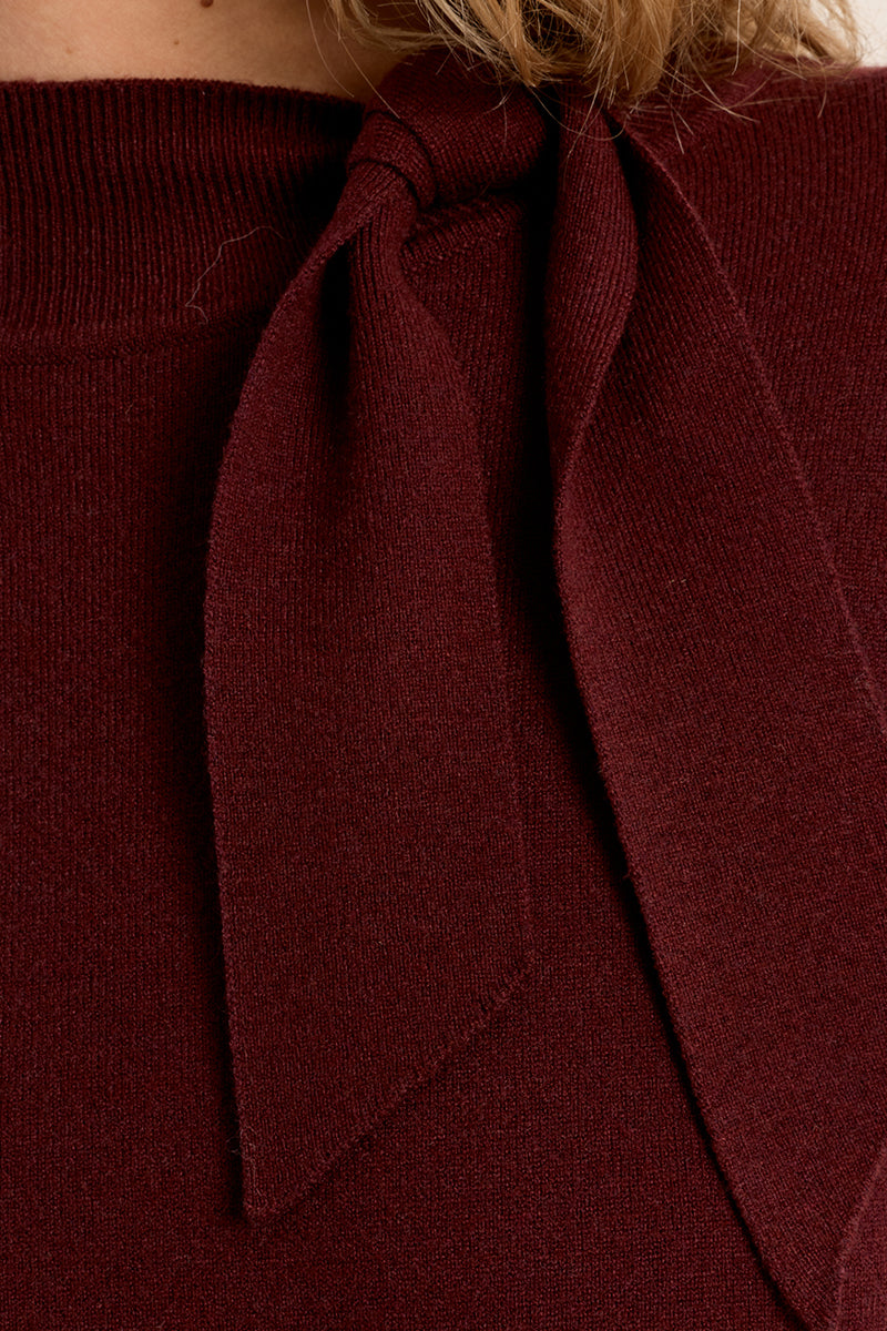 Knitted Sweater - Dark Red