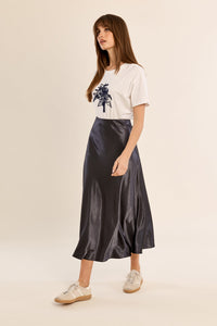 Woven Skirt - Gun Metal
