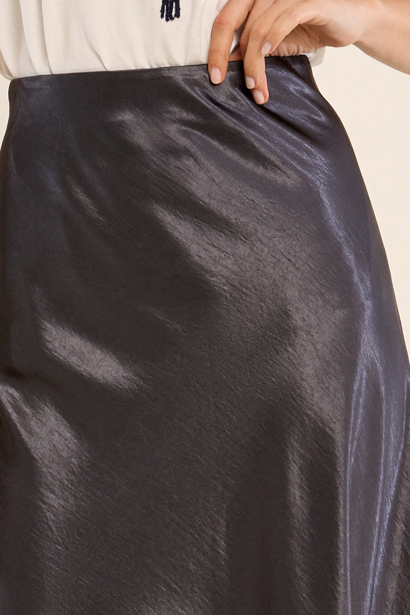 Woven Skirt - Gun Metal
