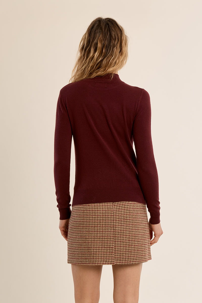 Knitted Sweater - Dark Red