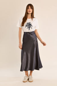 Woven Skirt - Gun Metal